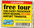 Free tour offer for every passenger of your group when booking return airport transfer.